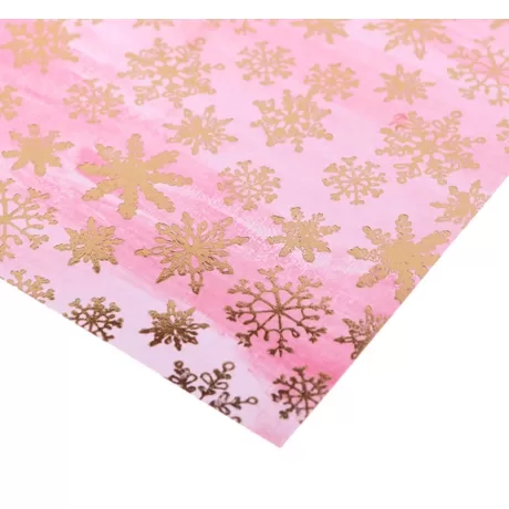 Бумага с фольгированием «Танец снежинок» 15,5 х 15,5 см, 250г/м