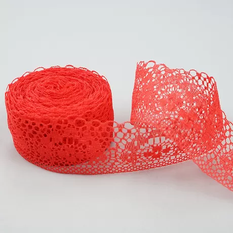 Кружево 4 см цв.красный