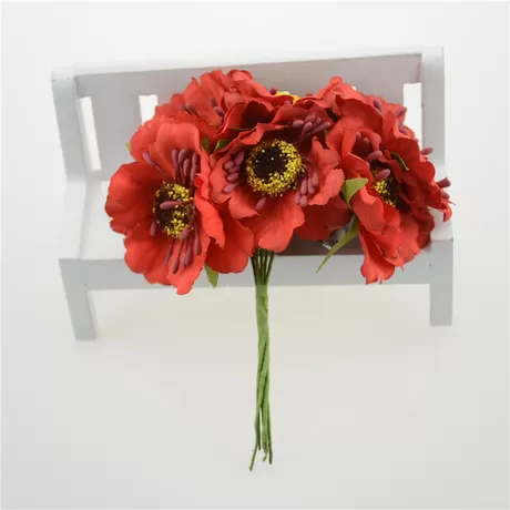 Букетик маков (6 шт) цв.красный