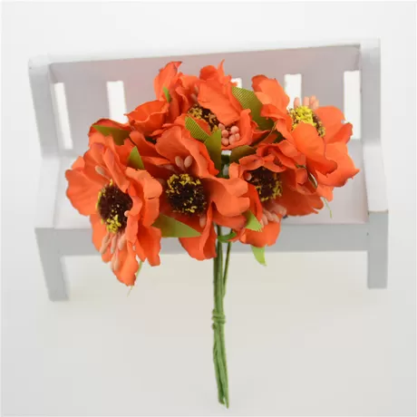 Букетик маков (6 шт) цв.оранжевый