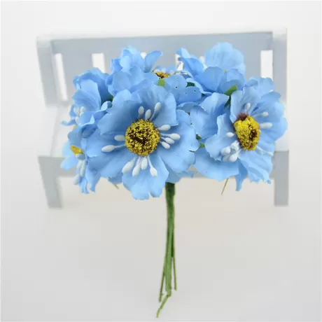 Букетик маков (6 шт) цв.голубой