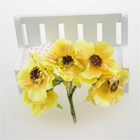 Букетик маков (6 шт) цв.жёлтый