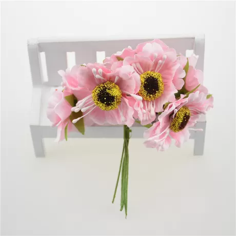 Букетик маков (6 шт) цв.розовый св.