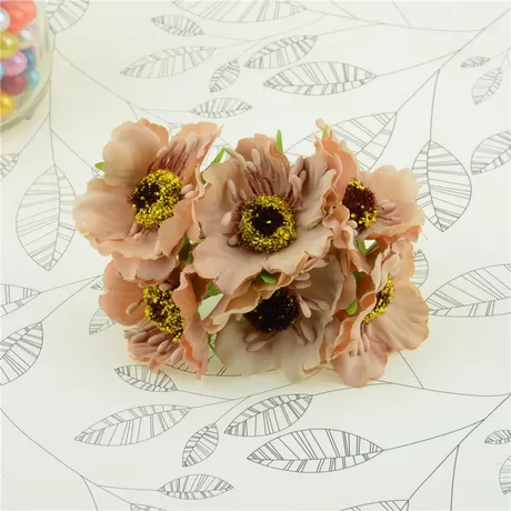 Букетик маков (6 шт) цв.бежевый темн.