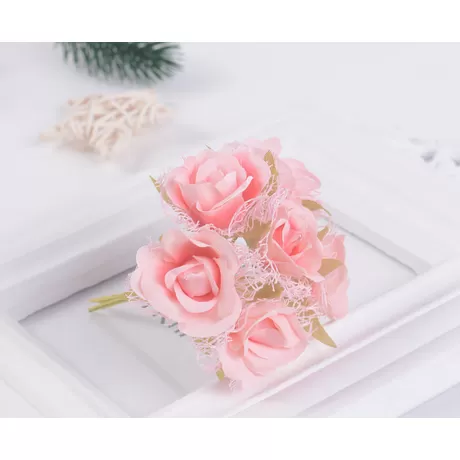 Букетик роз (6 шт) цв.розовый