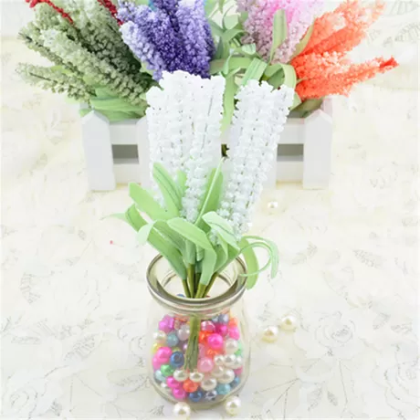 Букетик лаванды (10 шт) 15 см белый