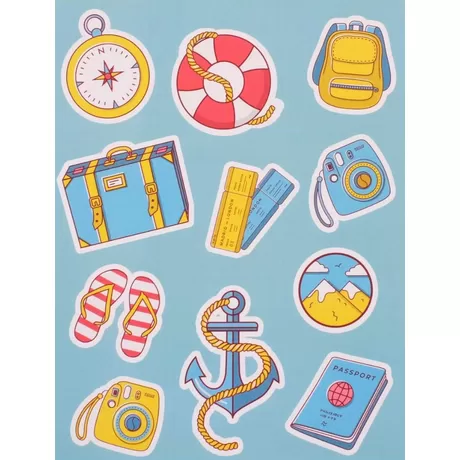 Наклейки бумажные «Путешествуй», 14 × 21 см, без линии реза