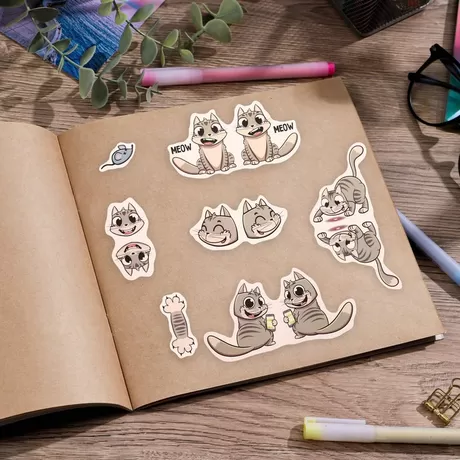 Наклейки-разделители Meow meow, 9 х 18 см