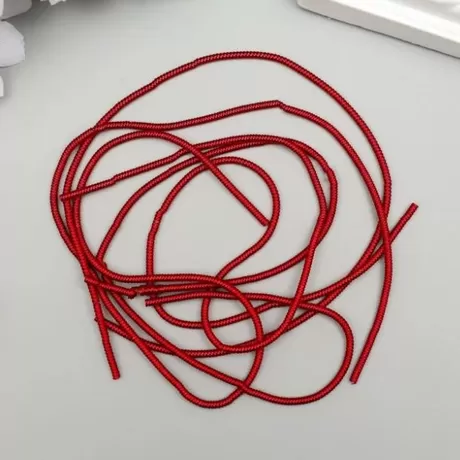 Канитель мягкая, гладкая, 1 мм, глянец, бургундский, 5 гр