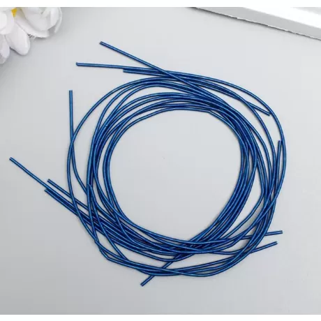 Канитель мягкая, гладкая, 1,3 мм, матовая, синий кобальт, 5 гр