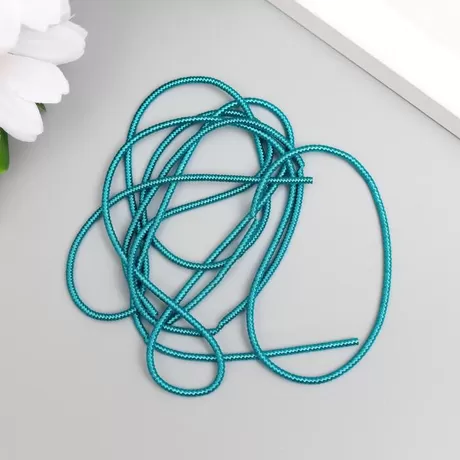 Канитель мягкая, гладкая, 1 мм, глянец, ярко-бирюзовый, 5 гр.