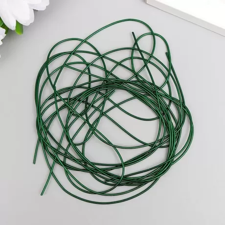 Канитель мягкая, гладкая, 0,7 мм, глянец, темная трава, 5 гр.