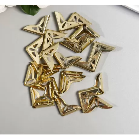 Защитный уголок для альбома металл золото резной 2,1х2,8х0,5 см / 1 шт