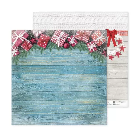 Бумага для скрапбукинга Зима «Время подарков», 30,5 × 30,5 см, 180 г/м