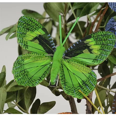 Бабочка на прищепке, пластиковая, 10 х 10 см, зеленый / 1 шт