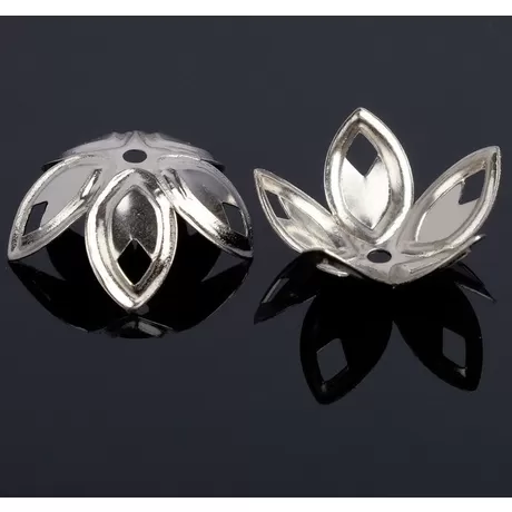 Шапочки для бусин 2х20 мм, серебро / 1 шт