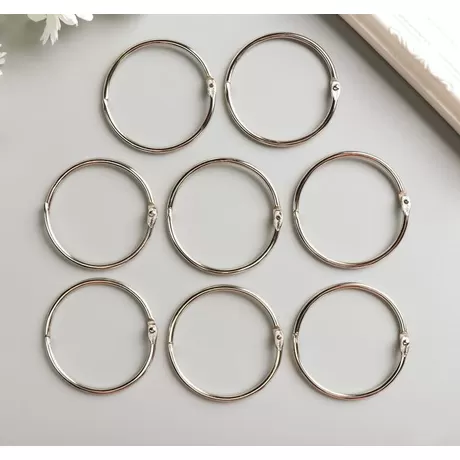 Кольца для альбомов 60 мм, 2 шт, серебро