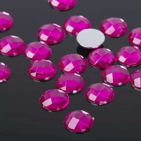 Стразы плоские клеевые 10 мм, малиновый / 1 шт
