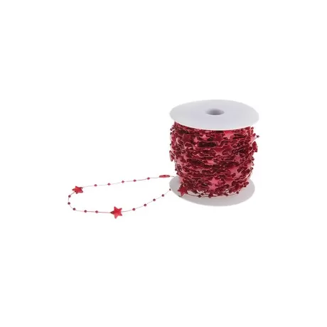 Бусины на леске Звездочки (бордовый) / 1 м