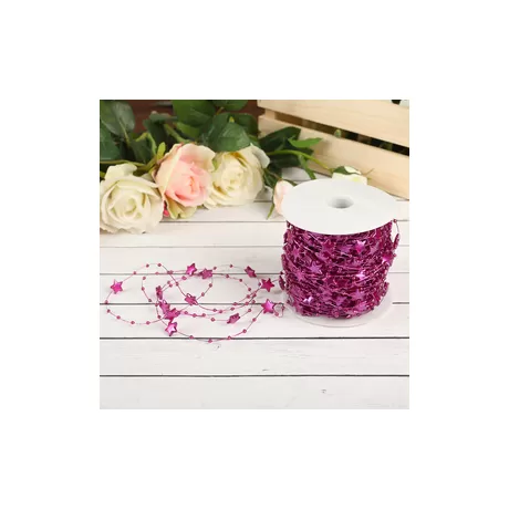 Бусины на леске Звездочки (фиолетовый) / 1 м