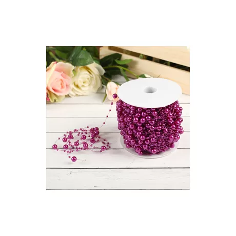 Бусины на леске Шарики (фиолетовый) / 1 м