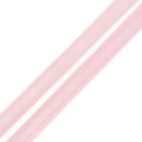 Косая бейка атласная 15 мм светло-розовый / 1 м