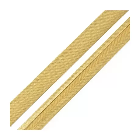 Косая бейка атласная 15 мм бежевый / 1 м