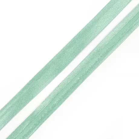 Косая бейка атласная 15 мм светло-бирюзовый / 1 м