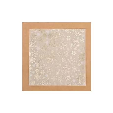 Калька декоративная c фольгированием «Снежинки», 15,5 х 15,5 см / 1 лист