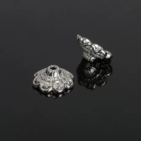 Шапочки для бусин, 6х13,5 мм, цвет серебро / 1 шт